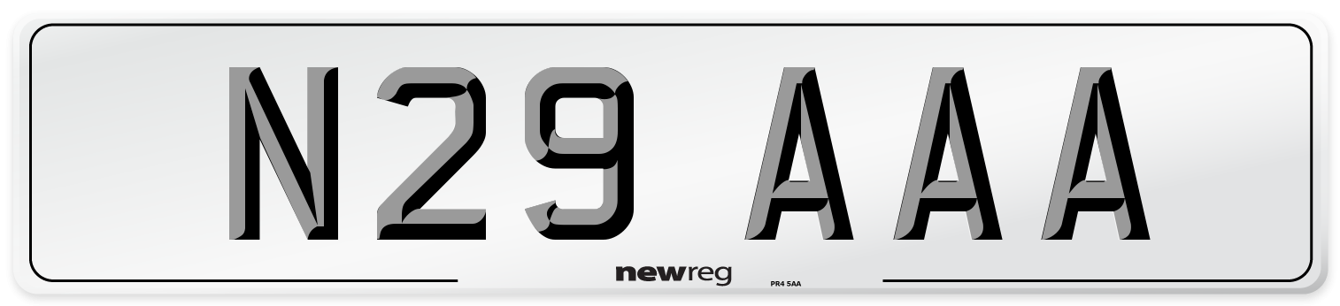 N29 AAA Number Plate from New Reg